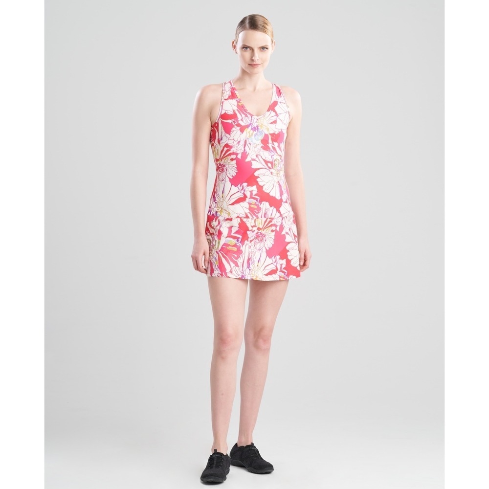 Josie Natori Women's Solstice Back-Cutout Dress - Pink Poppy Size XL
